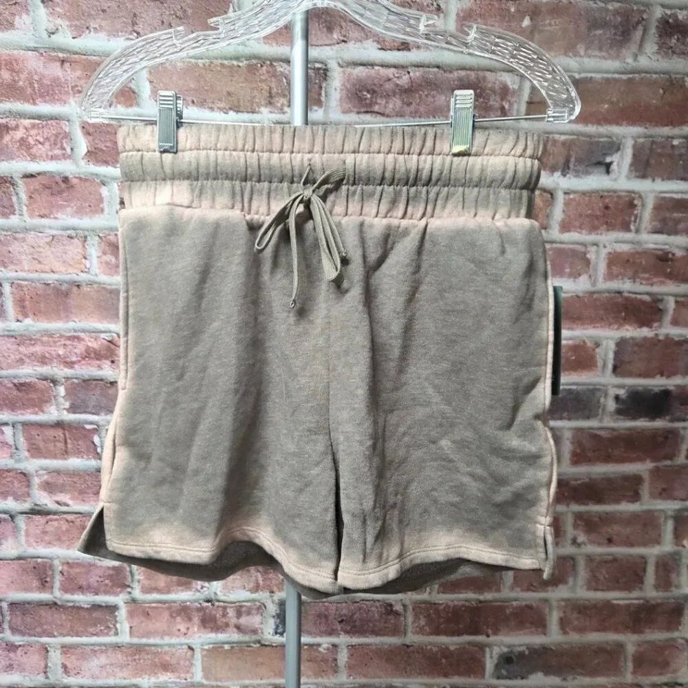 Wild Fable Pewter Fleece Shorts Small High‎ Rise Pull-On Cozy Cotton Blend